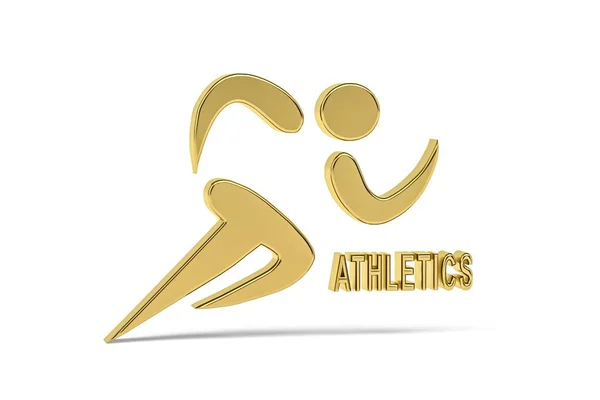 Golden Atletiek Pictogram Geïsoleerd Witte Achtergrond Render — Stockfoto