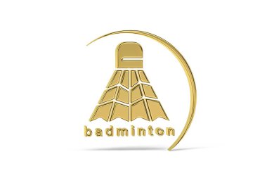 Beyaz arkaplanda izole edilmiş 3d badminton simgesi - 3d oluşturma