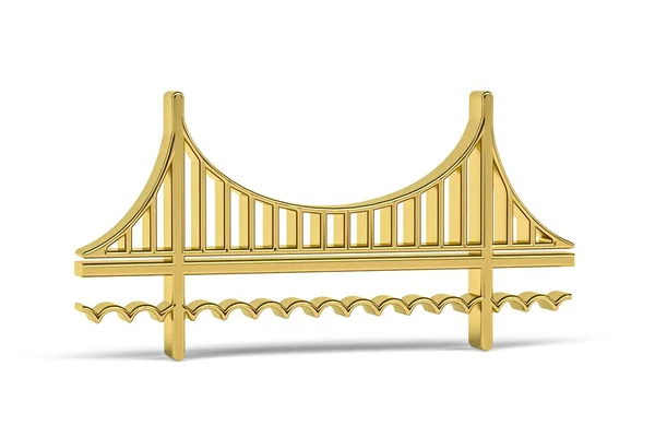 Zlatý Most Ikona Izolované Bílém Pozadí Vykreslení — Stock fotografie