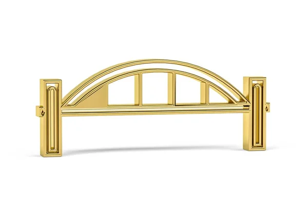 Icono Puente Oro Aislado Sobre Fondo Blanco Render —  Fotos de Stock