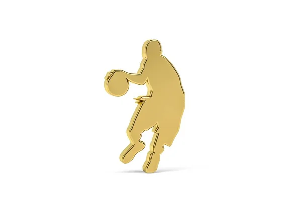 Beyaz Arkaplanda Izole Edilmiş Altın Basketbol Simgesi Görüntüleme — Stok fotoğraf