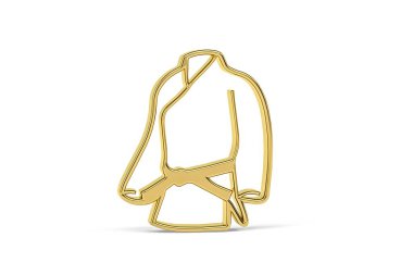 Beyaz arkaplanda izole edilmiş 3d judo simgesi - 3d oluşturma