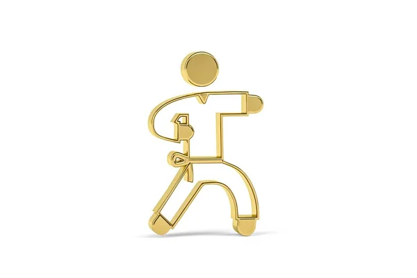Золотая Икона Дзюдо Белом Фоне Рендеринг — стоковое фото
