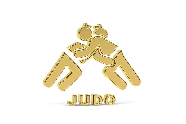 Icono Dorado Judo Aislado Sobre Fondo Blanco Render — Foto de Stock