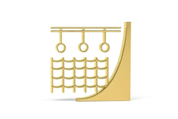 Goldenes Hindernislauf Symbol Isoliert Auf Weißem Hintergrund Renderer — Stockfoto
