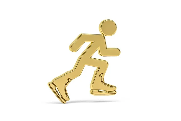 Golden Rollerblading Icon 렌더링 — 스톡 사진