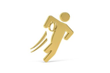 Beyaz arkaplanda izole edilmiş Altın 3d rugby simgesi - 3B oluşturma