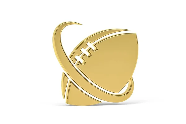 Beyaz Arkaplanda Izole Edilmiş Altın Rugby Simgesi Oluşturma — Stok fotoğraf