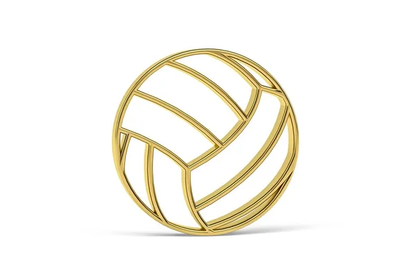 Golden Volleyboll Ikon Isolerad Vit Bakgrund Render — Stockfoto