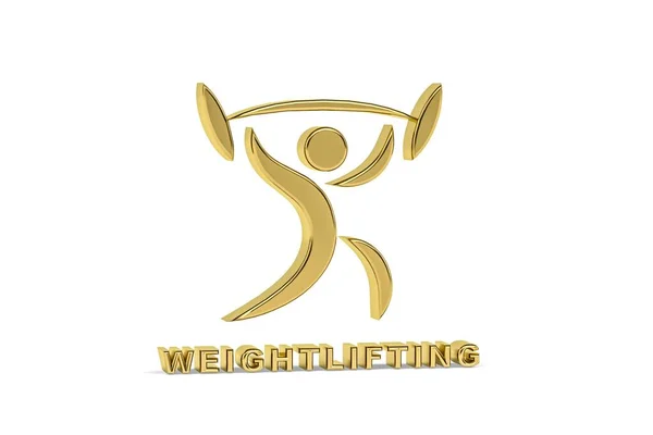 Goldenes Symbol Für Gewichtheben Isoliert Auf Weißem Hintergrund Render — Stockfoto