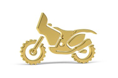 Beyaz arkaplanda izole edilmiş Altın 3d motokros simgesi - 3B oluşturma