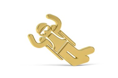 Beyaz arkaplanda izole edilmiş 3D paraşüt simgesi - 3B oluşturma