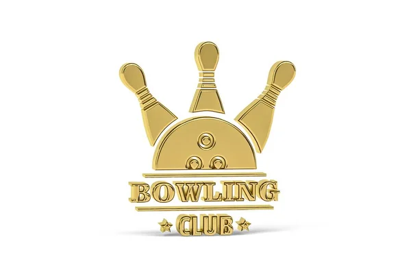 Golden Bowling Pictogram Geïsoleerd Witte Achtergrond Render — Stockfoto