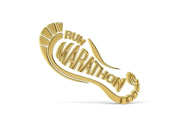 Icono Maratón Dorado Aislado Sobre Fondo Blanco Render —  Fotos de Stock