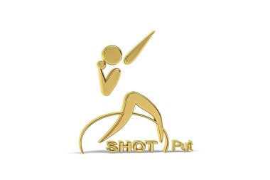 Altın 3D görüntü beyaz arkaplanda izole edildi - 3d oluşturma