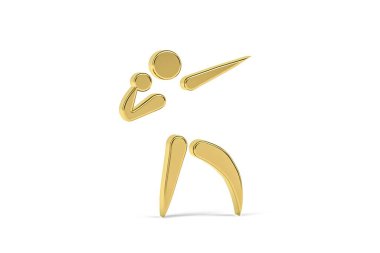 Altın 3D görüntü beyaz arkaplanda izole edildi - 3d oluşturma