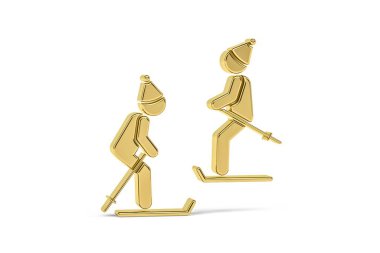 Beyaz arkaplanda izole edilmiş 3d kayak simgesi - 3d oluşturma