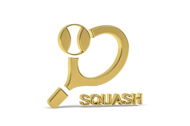 Beyaz arkaplanda izole edilmiş Altın 3d kabak simgesi - 3d oluşturma