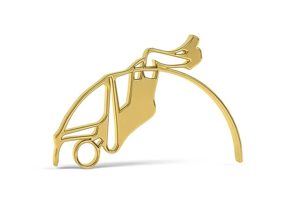 Goldenes Symbol Für Stabhochsprung Isoliert Auf Weißem Hintergrund Renderer — Stockfoto