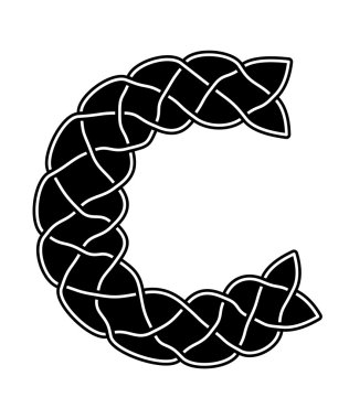 Desenli Celtic ya da Arap, Müslüman tarzı süsler, de C harfine