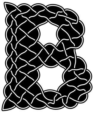 Siyah ve beyaz mektup B, Celtic veya Arapça styl çizilen