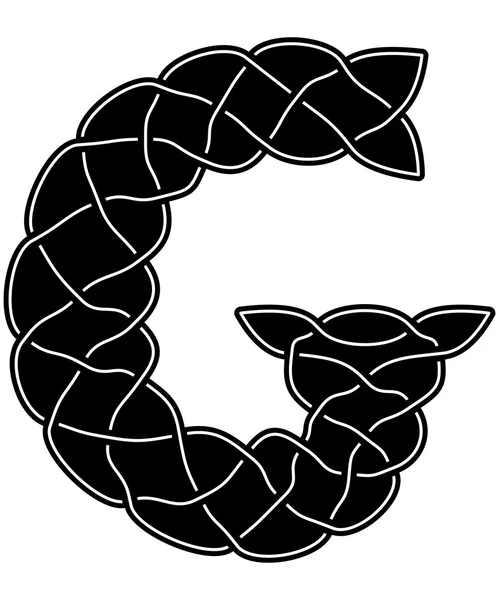 Písmeno G v Celtic nebo arabském stylu s vzory — Stockový vektor