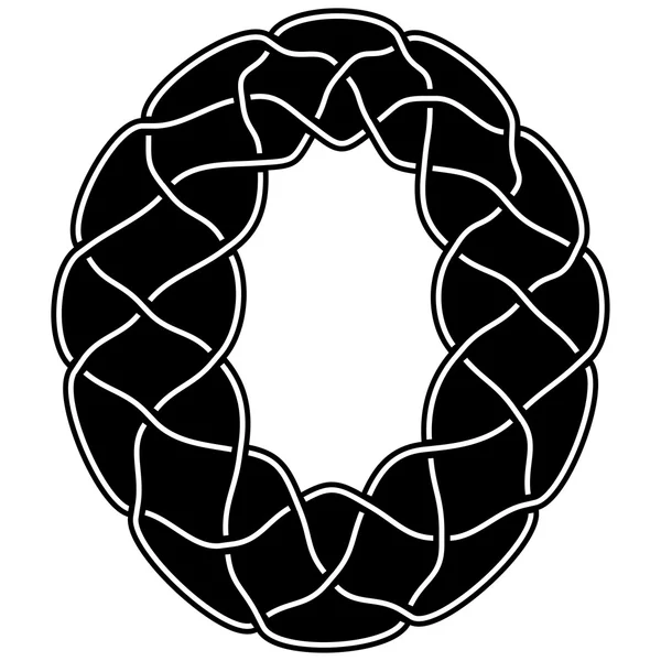 Lettera O in bianco e nero scritta nello stile tradizionale del — Vettoriale Stock