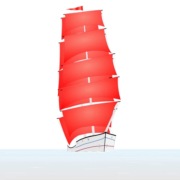 Segelschiff im Meer — Stockvektor