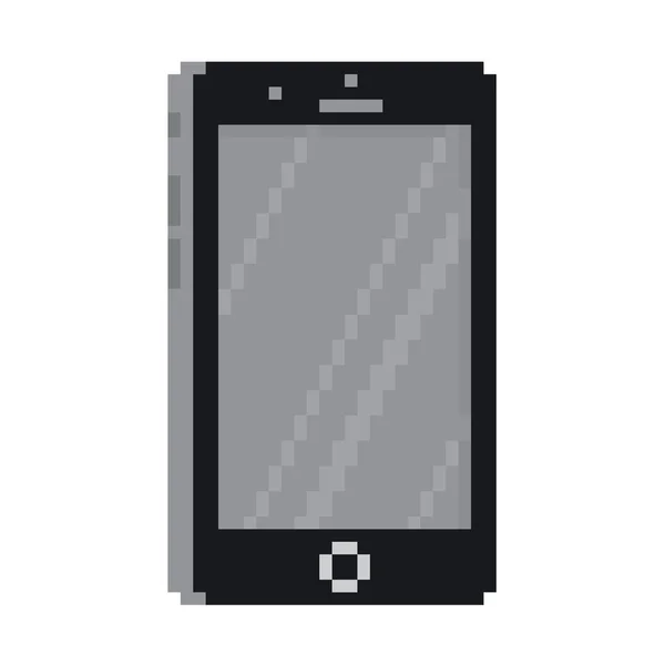 Pixel art estilo negro smartphone — Archivo Imágenes Vectoriales