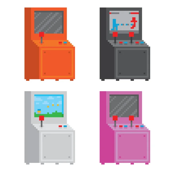 Pixel art style arcade games — Stock Vector