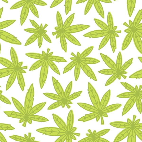 Marihuana marihuana onkruid hand getekende naadloze vector patroon — Stockvector