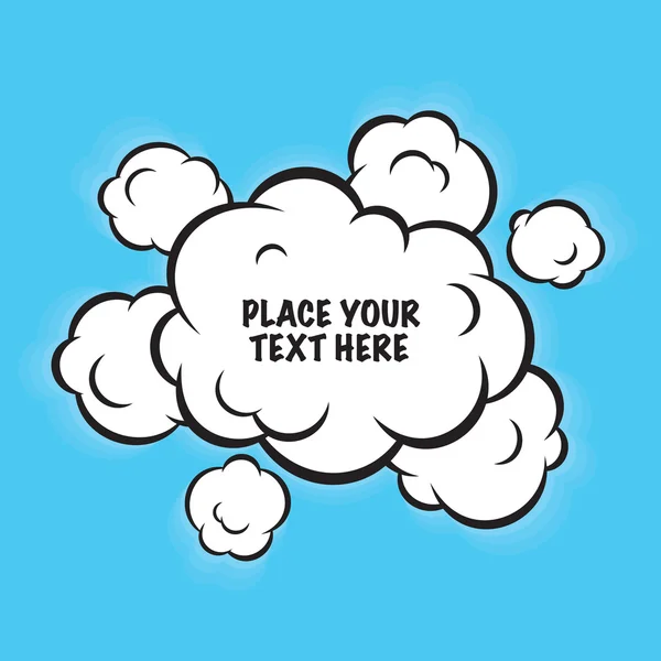 Cartone animato pop art nuvole isolato vettore sfondo — Vettoriale Stock