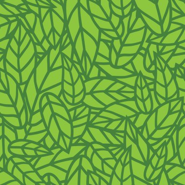 Yaprak yeşil doğa sorunsuz vektör desen