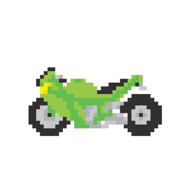 Piksel sanat izole stil vektör çizim spor motosiklet