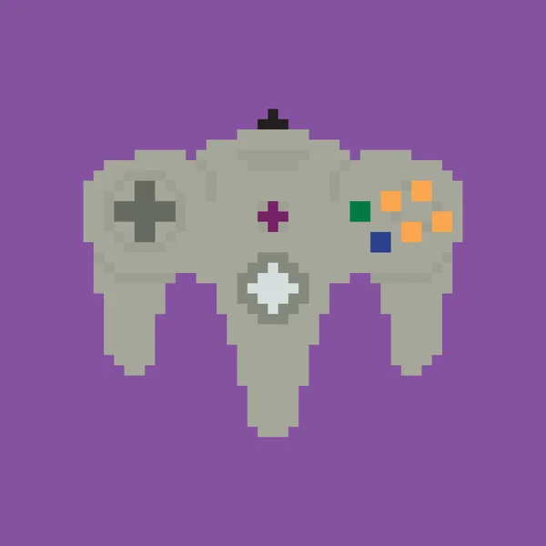 Vintage gamepad. Pixel art stijl joystick vector — Stockvector