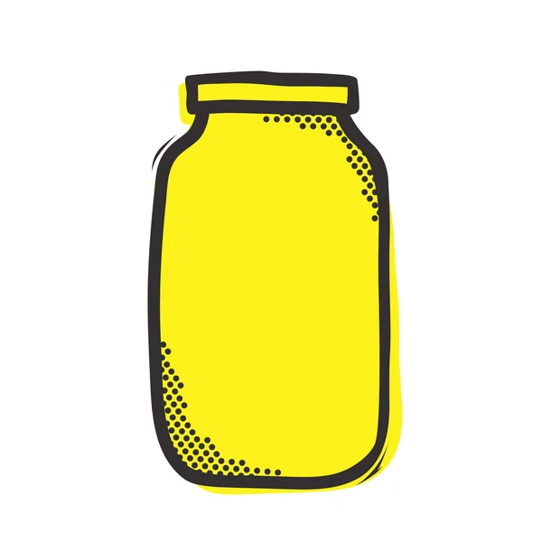 Empty mason jar isolado vetor ilustração popart estilo —  Vetores de Stock