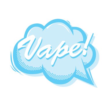 Vape duman kabarcık popart tarzı izole vektör