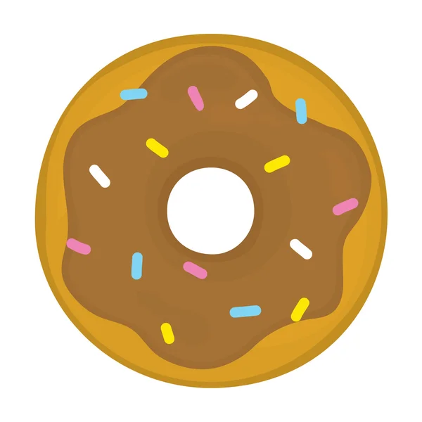 Chocolate glazed donut cartoon vector — Stock Vector