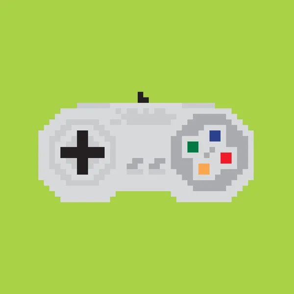 Vintage gamepad. Pixel art stijl joystick vector — Stockvector