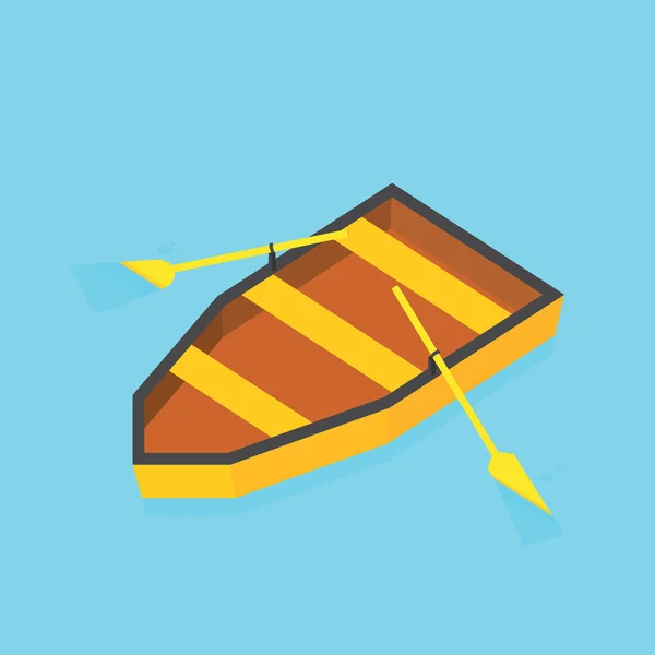 Isometric paddle boat on water vector illustration - Stok Vektor