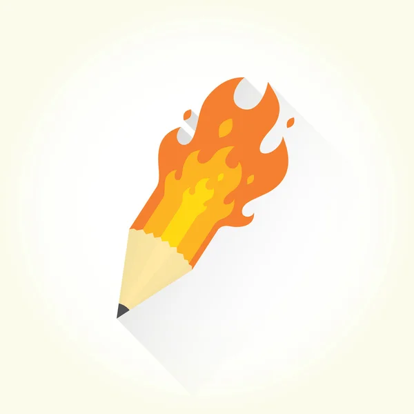 鉛筆と炎の分離ベクトル オブジェクト — ストックベクタ