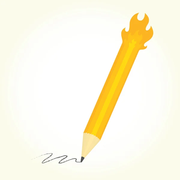 鉛筆は分離された火ベクトルです。 — ストックベクタ