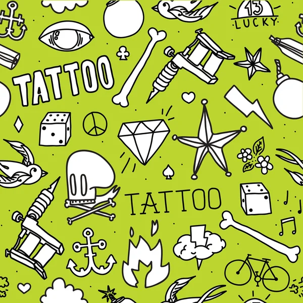 "Tatuagem Doodle "fundo — Vetor de Stock