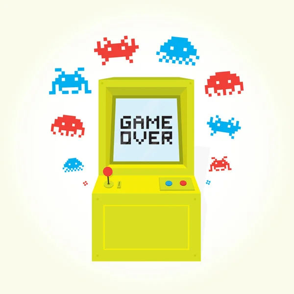 Spel over arcade-machine. — Stockvector