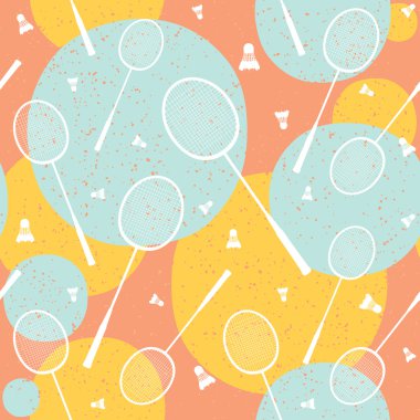 Badminton vintage sorunsuz vektör desen