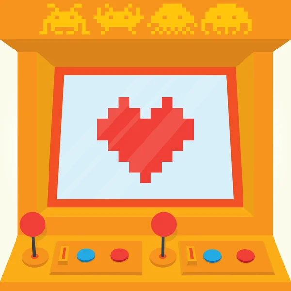 Be my retro valentine arcade machine — Stock Vector