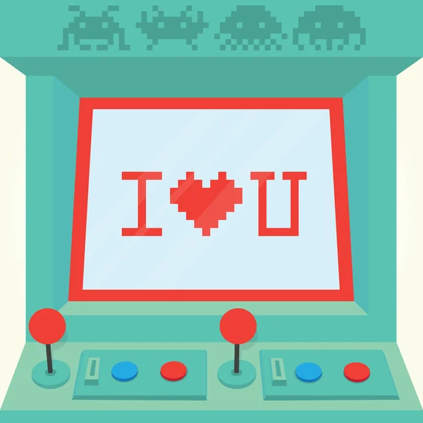 I love you arcade machine — Stock Vector
