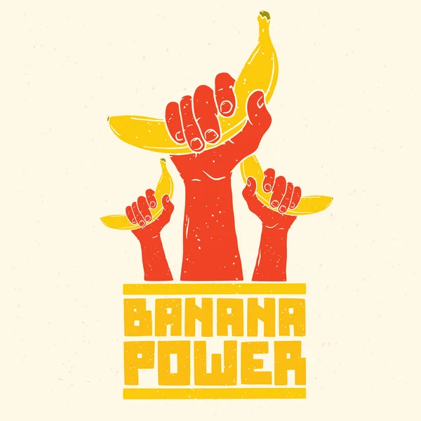 Banane putere izolat vector poster — Vector de stoc