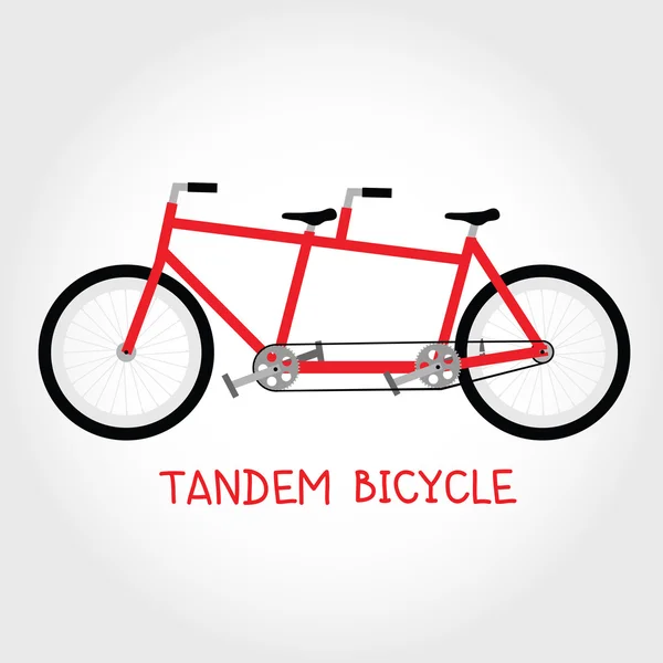 Bicicleta tándem aislado vector — Vector de stock