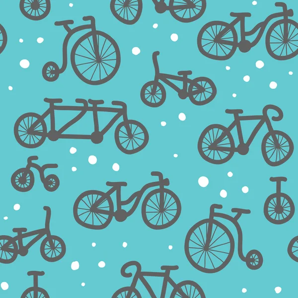 Patrón de bicicleta dibujado a mano — Vector de stock